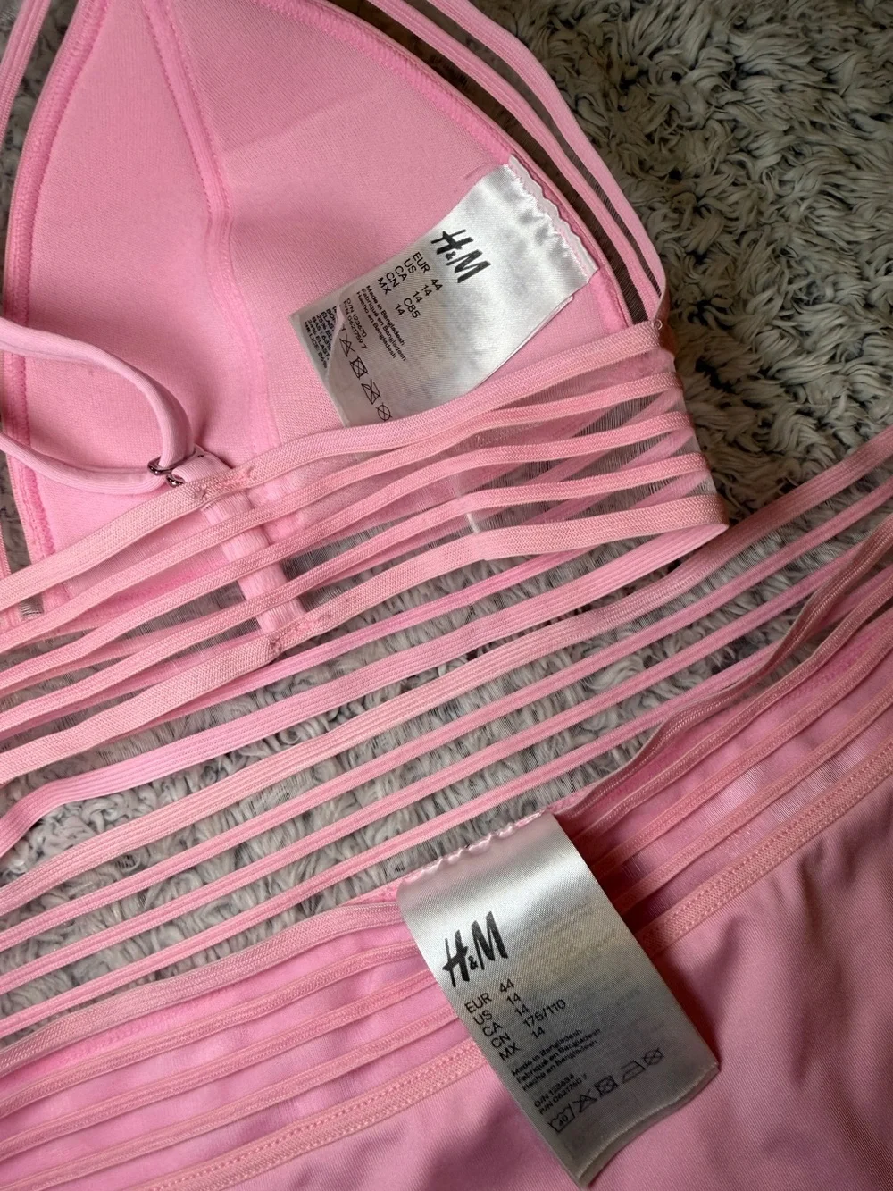 H&M Light Pink Strappy Bikini Set